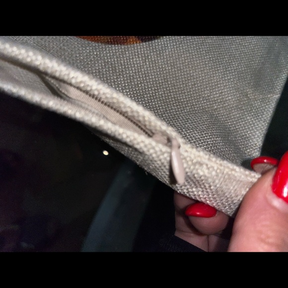 Blessed plaid thanksgiving pumpkin linen pillow cover - Picture 2 of 2